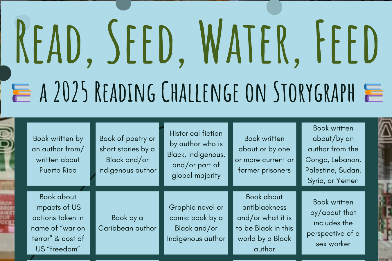 2025 reading challenge: bingo cards!